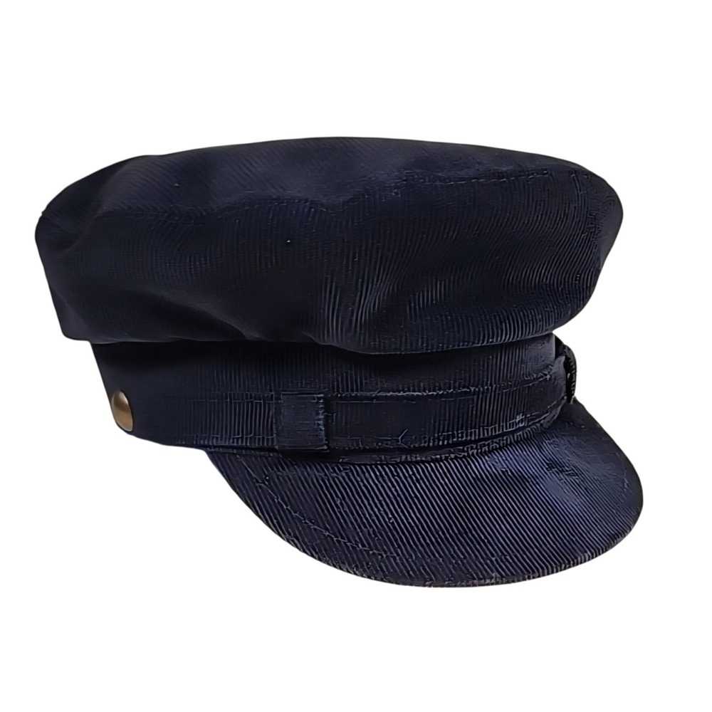 Sterkowski Navy Corduroy Greek Fisherman Cap Hat Warsaw Poland Size 57 7 1/8